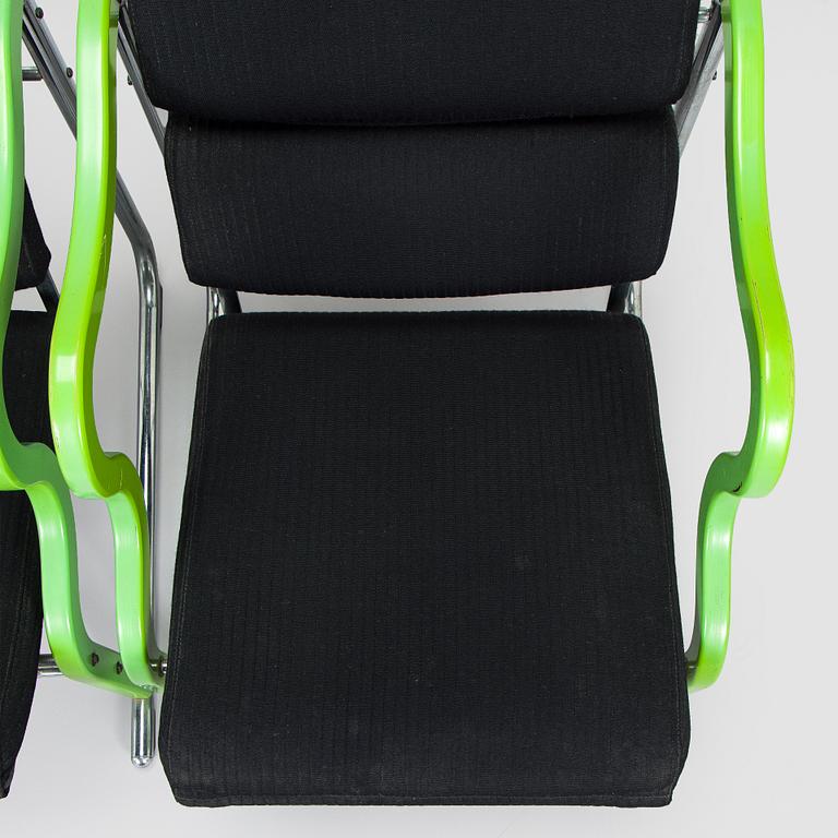 Yrjö Kukkapuro, A pair of 1980s 'Experiment' open armchairs for Avarte, Finland.