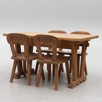 A five-piece dining suite, Sweden, mid-20th Century.