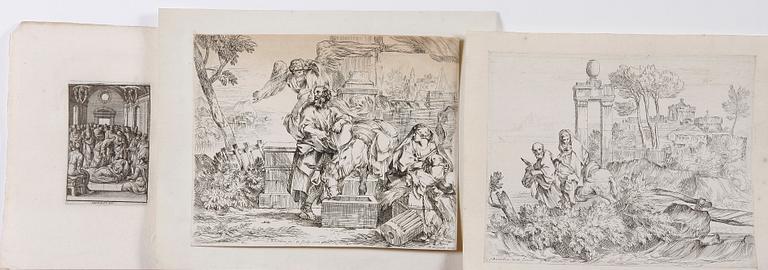 KOPPARSTICK ,33 st, bla efter J. Bourdon, 1700-1800-tal.