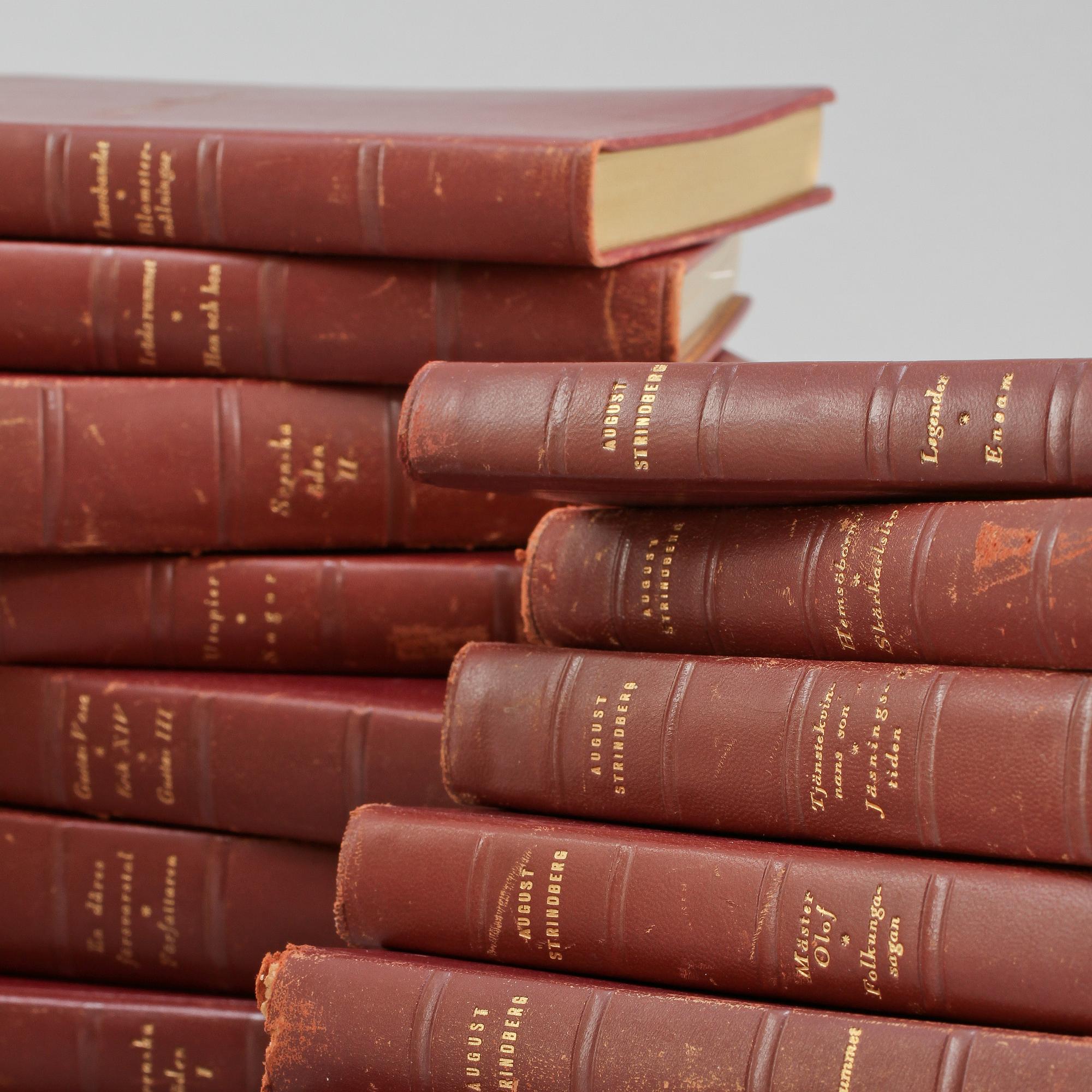 BÖCKER, 15 + 5 st, August Strindberg, Stockholm, mestadels 1900-talets första hälft.