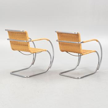 Ludwig Mies van der Rohe, armchairs, a pair, "MR20", Thonet.