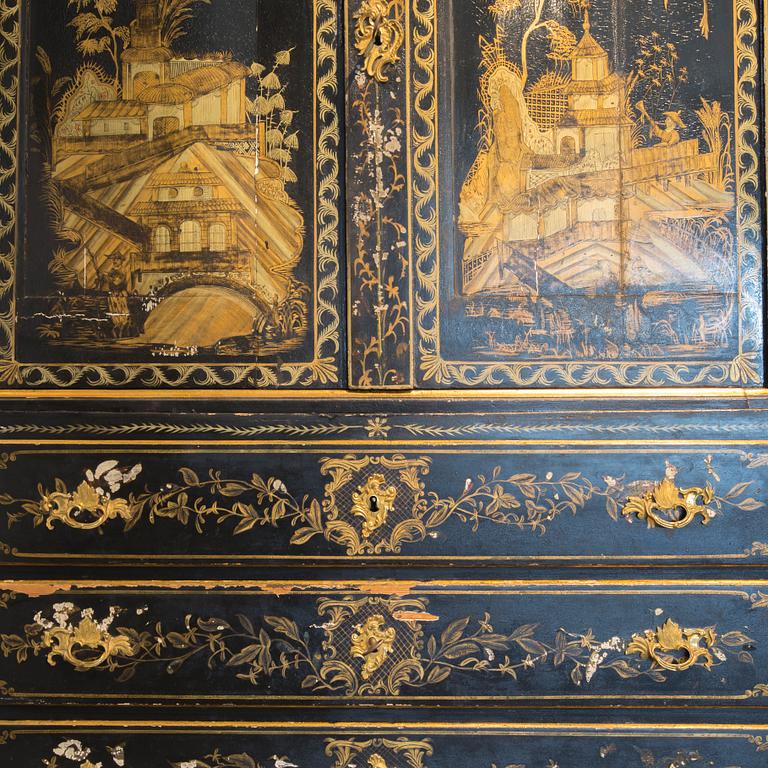 An early 18th century Chinese style cupboard.