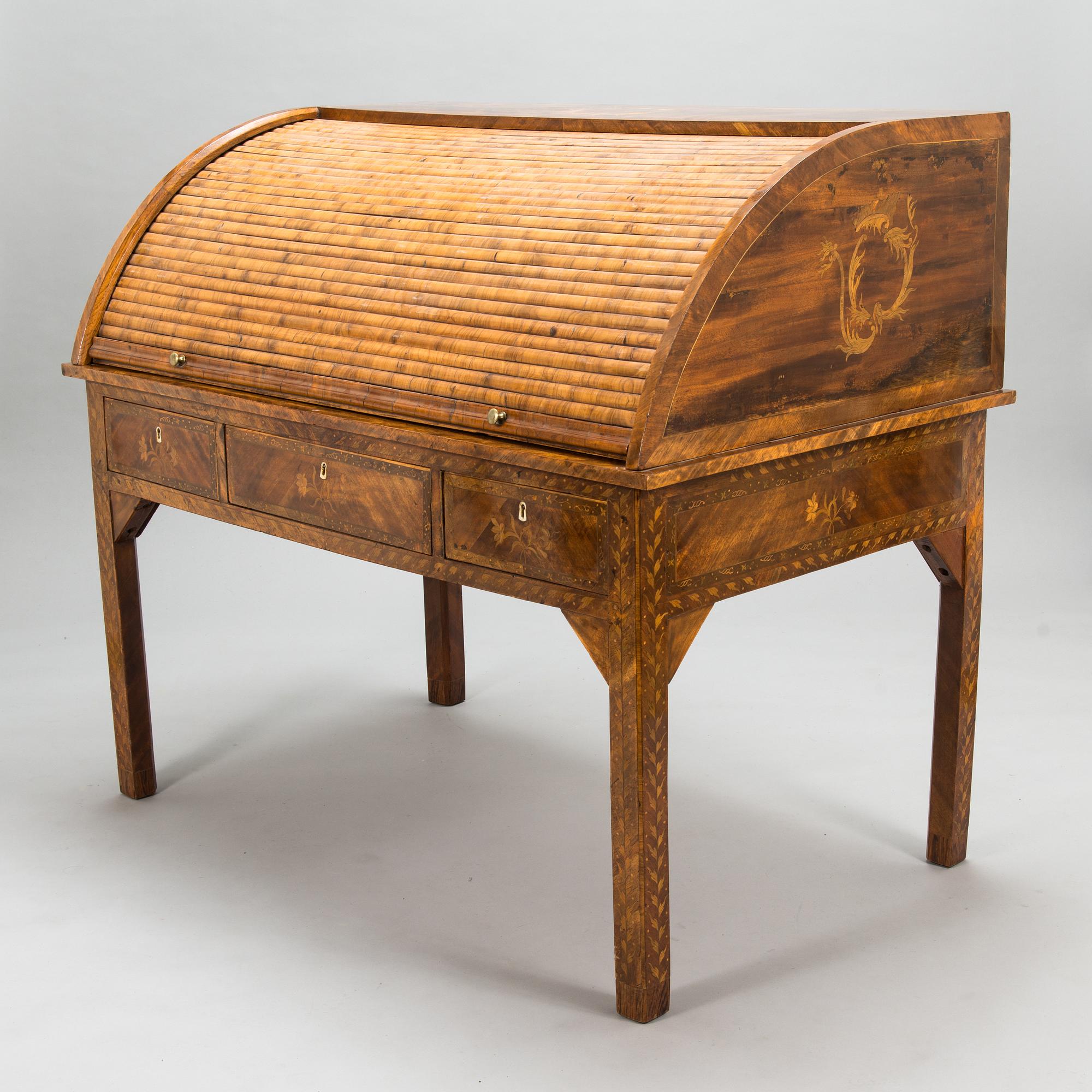 Rullklaffssekretär, Holland ca 1800.