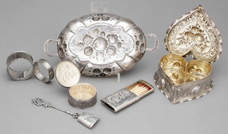 PARTI SILVER, 7 st, däribland Tyskland, ca 502 g.