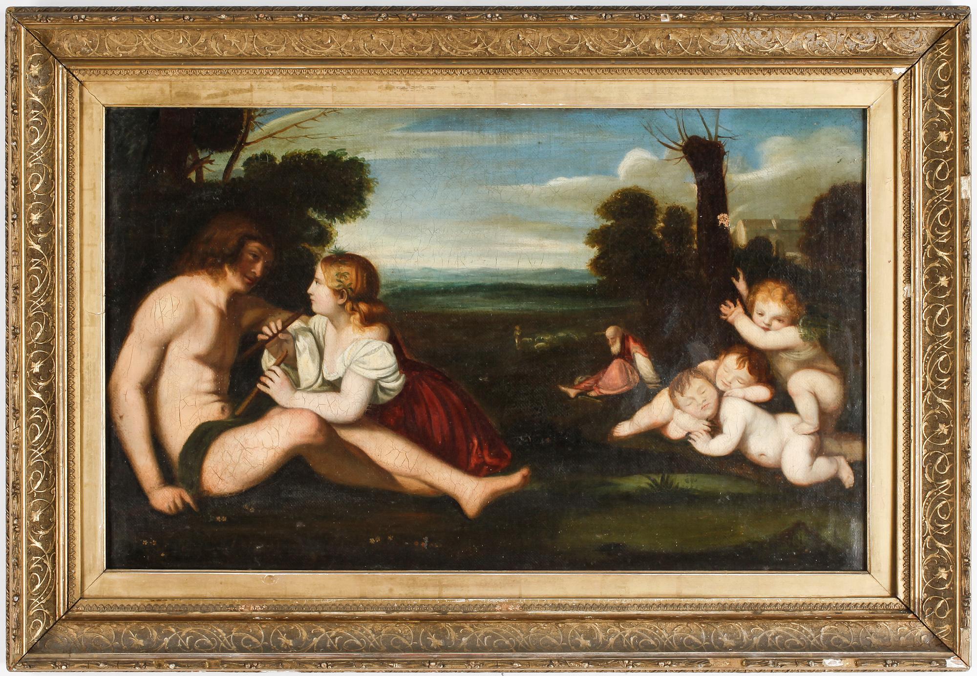 OKÄND KONSTNÄR, olja på duk. 1700-1800-tal.