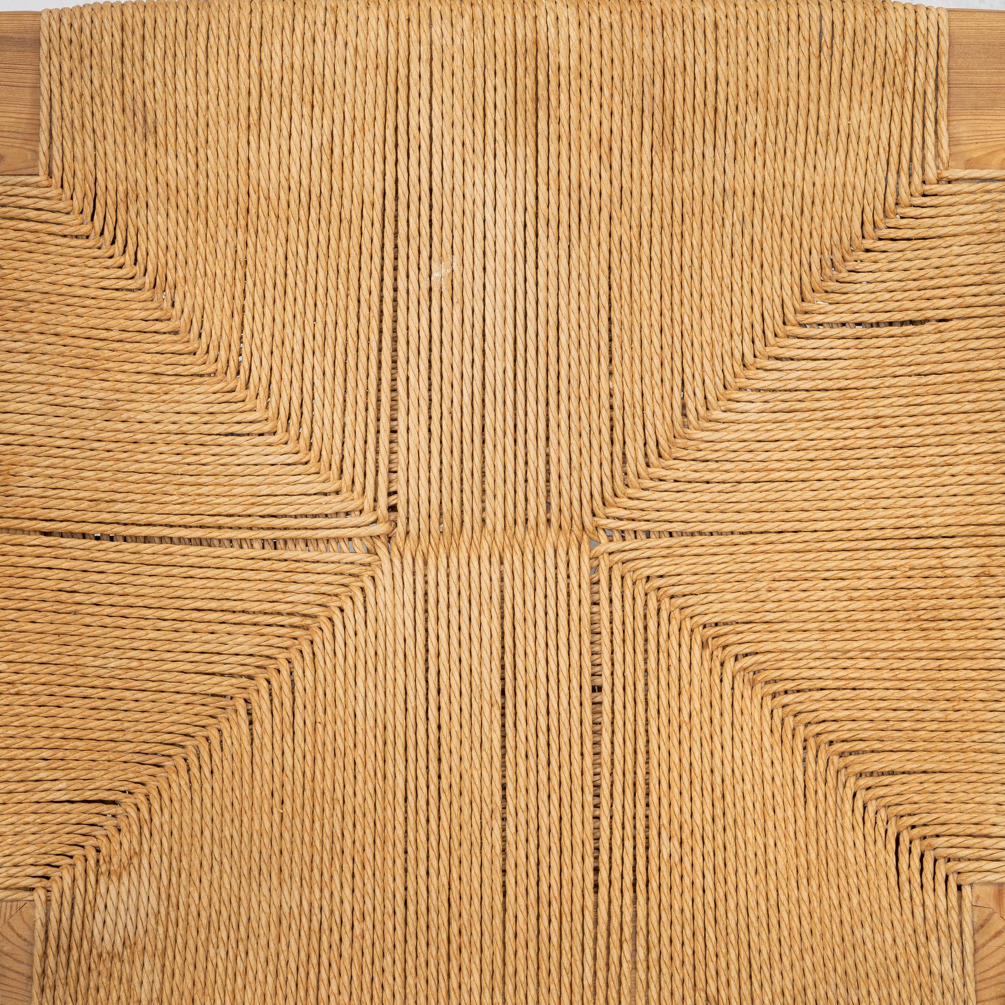 Rainer Daumiller, a set of four pine armchairs, Denmark, 1960s/70s.