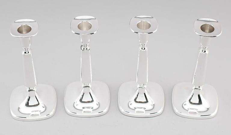 LJUSSTAKAR, 4 st, silver, Tore Eld, Bröderna Carlsson, Göteborg 1963/67.