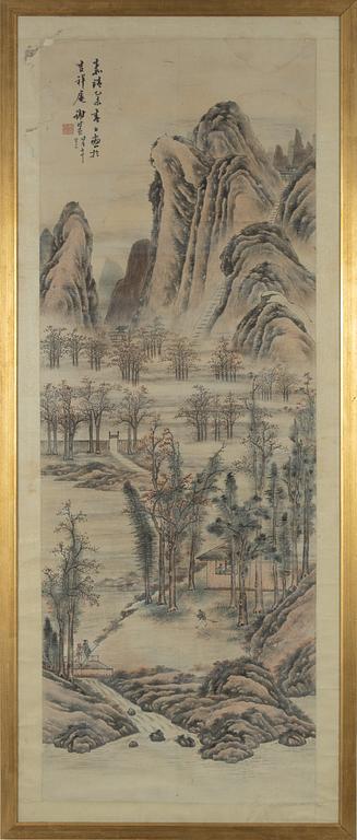 Akvarell och tusch på papper, Kina, efter äldre mästare, 1900-tal.