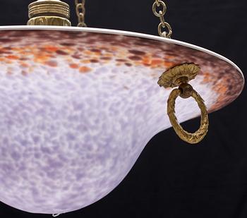 TAKAMPEL, mässing, glas, Louis XVI-stil, 1910-tal. H 67.