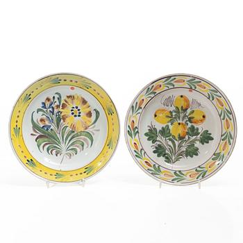 Plates, 6 pieces, faience, Kellinghusen, early 19th century.