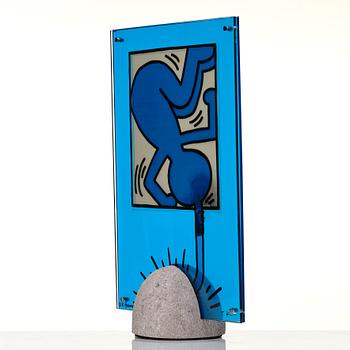 Keith Haring, & Toshiyuki Kita, a pair of table lamps / sculptures, Kreon, Germany, 1988.