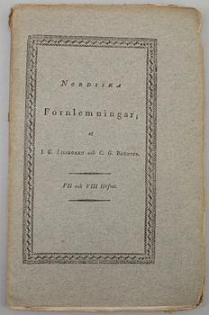 BOK, ’Nordiska fornlemningar’ i häften, Stockholm 1819-23.