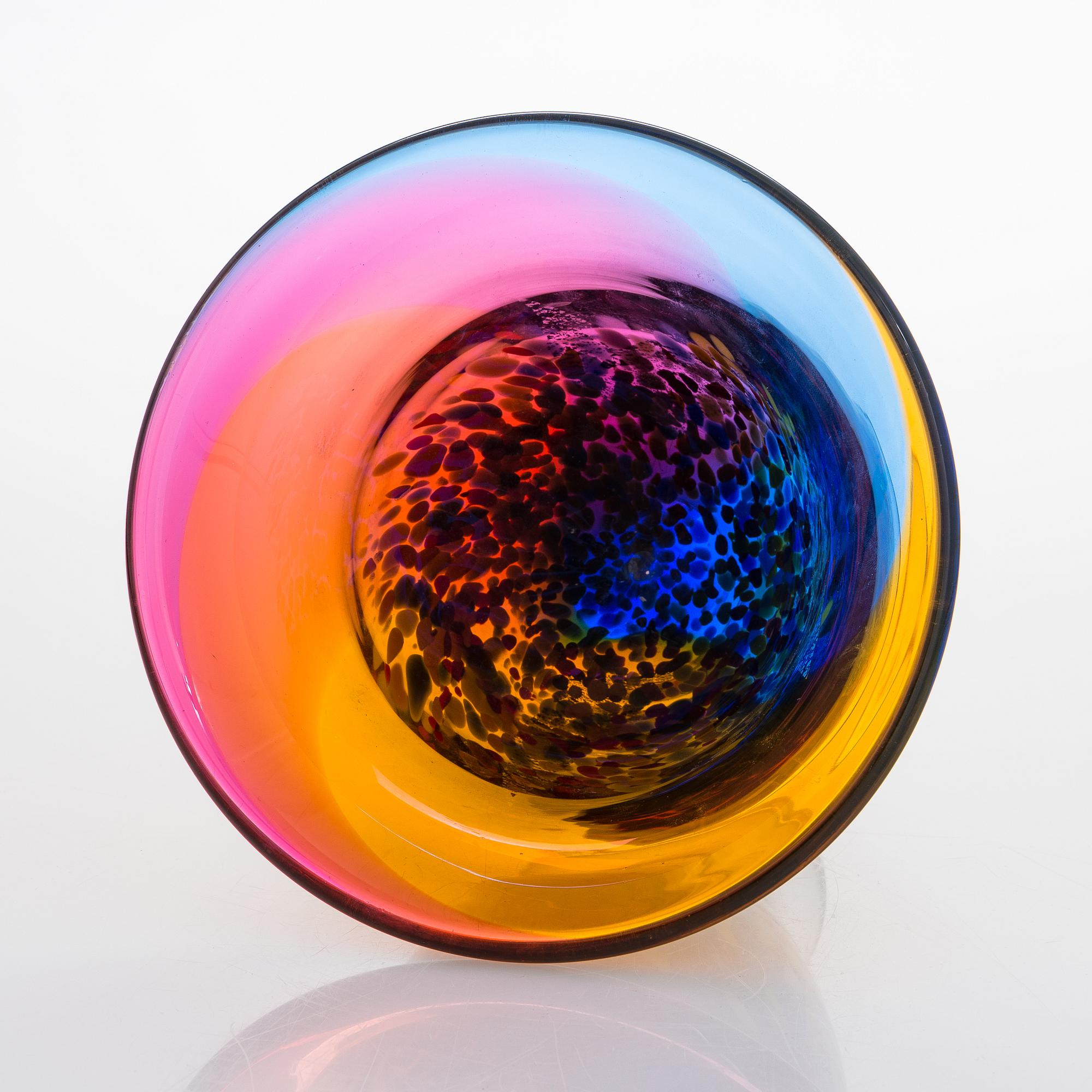 Ardy Strüwer, vase and bowl, signed, Johansfors.