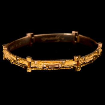 BJÖRN WECKSTRÖM, ARMBAND, "Tundra", 14K guld. Lapponia 1967.