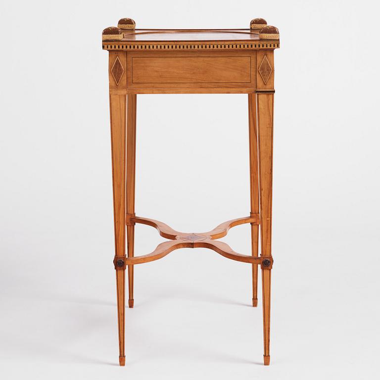 A late Gustavian mahogany table by F. Schalin (master in Stockholm 1797-1817).