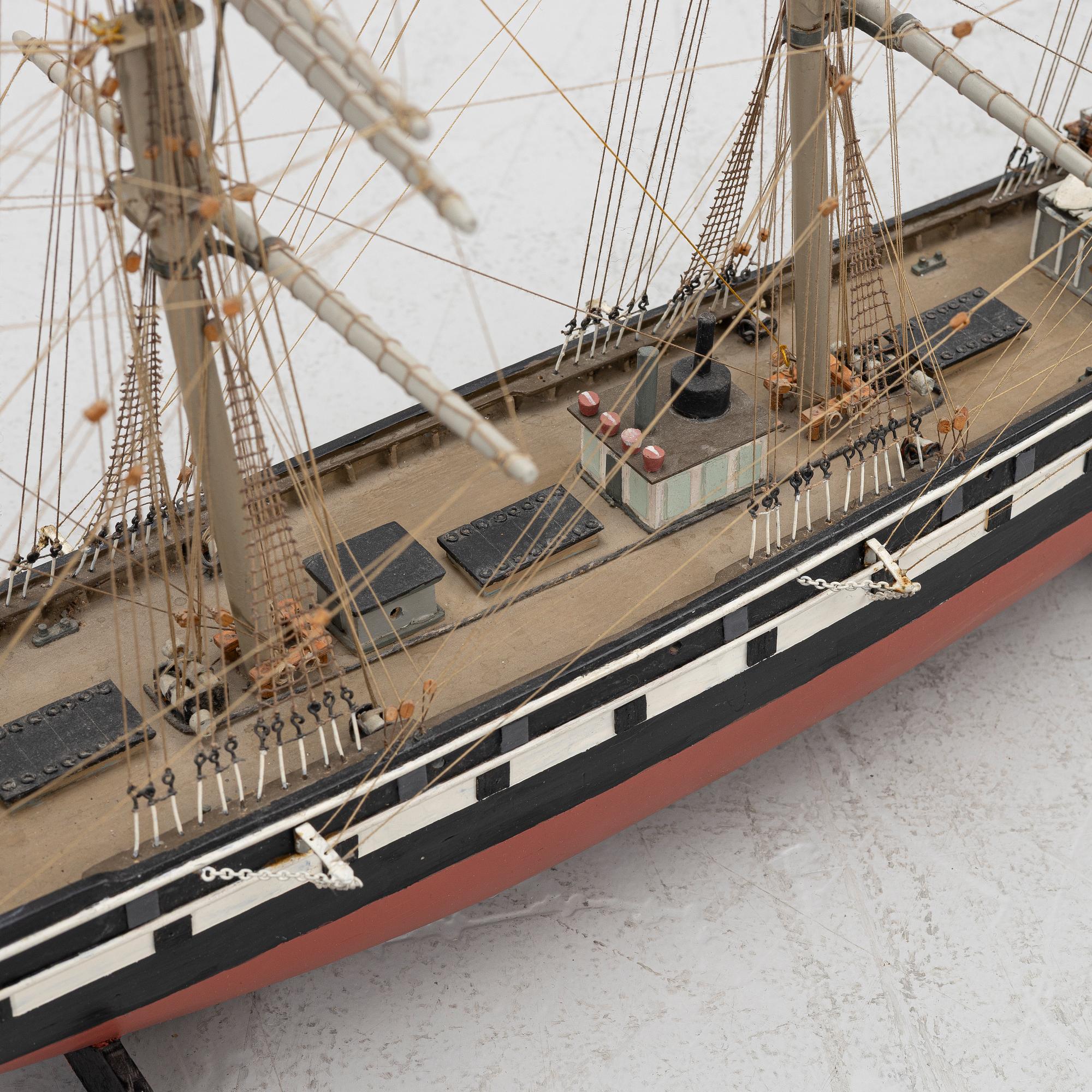 20th Century ship model of the 19th Century four-masted sailing vessel Lancing.