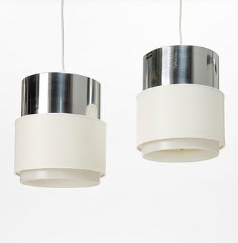 A pair of ceiling lights from the 'Cylindus' series, Luxus, Vittsjö, 1970's.