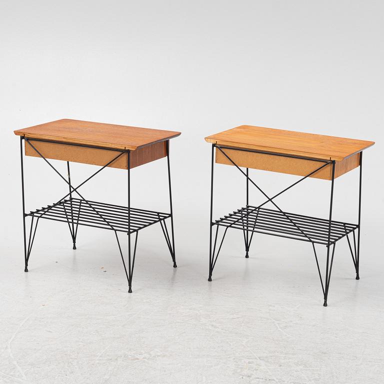 A pair of bedside tables, mid 20th Century.