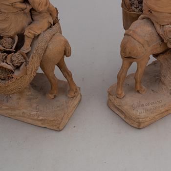 GIUSEPPE VACCARO CALTAGIRONE, two signed terracotta sculptures.