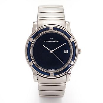 Eterna-matic, Galaxis, 38 mm, wristwatch, steel, automatic, sapphire crystal, circa 2000.