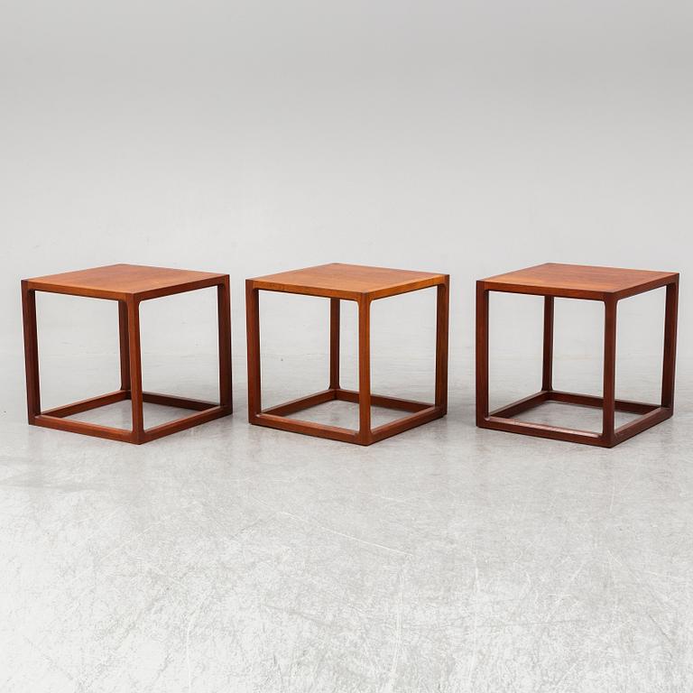 AKSEL KJERSGAARD, three Danish teak sidetables, 1950's/60's.