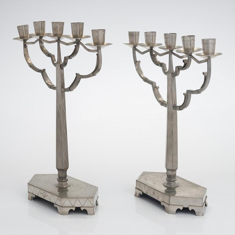 Hilding Ekelund, Two 1930s candelabrum 1900/5 for Taidetakomo Hakkarainen, Finland.