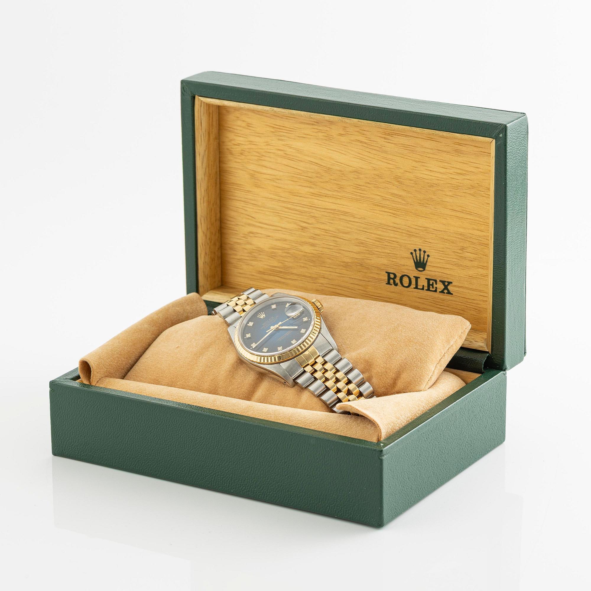 Rolex, Datejust, "Blue Diamond Vignette Dial", ca 1990.