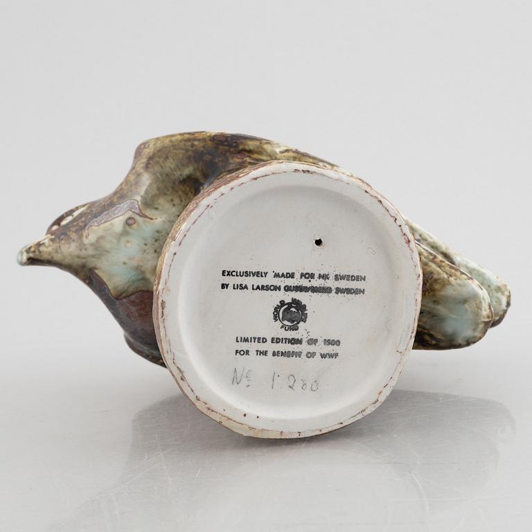 Lisa Larson, figurin, "Kungsörn", WWF i samarbete med Nordiska Kompaniet, Gustavsberg, 1975-87.