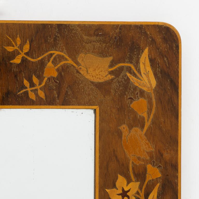 G. Gewall, a 'Doves' wall mirror, Bohus Intarsia, 1930s.