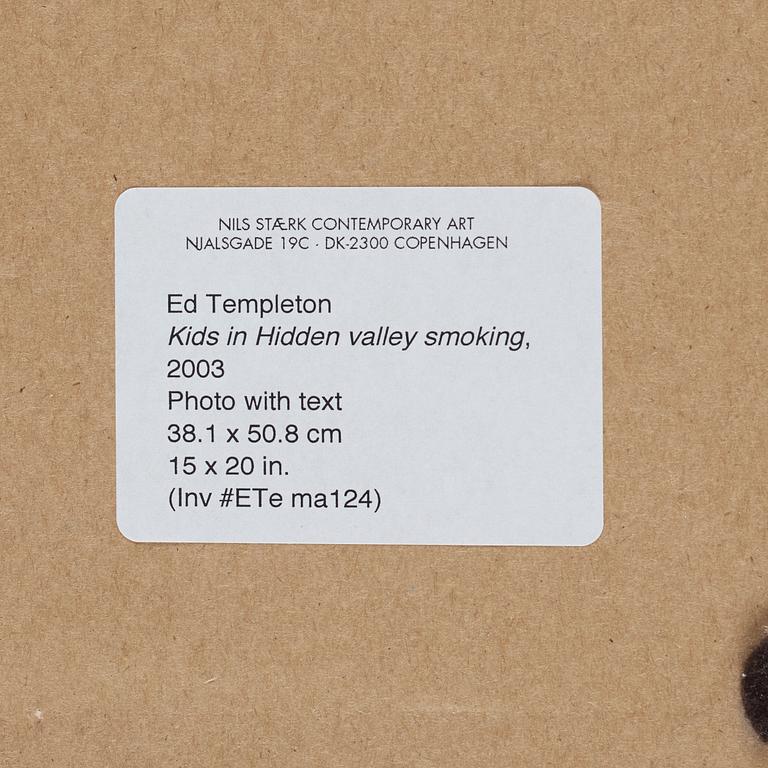 Ed Templeton, fotografi med text 2003.