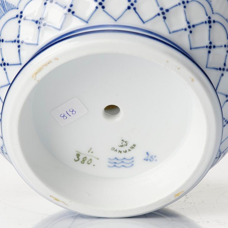 A Royal Copenhagen 'Musselmalet' / 'blue fluted' lamp, Denmark, 1893-1900.