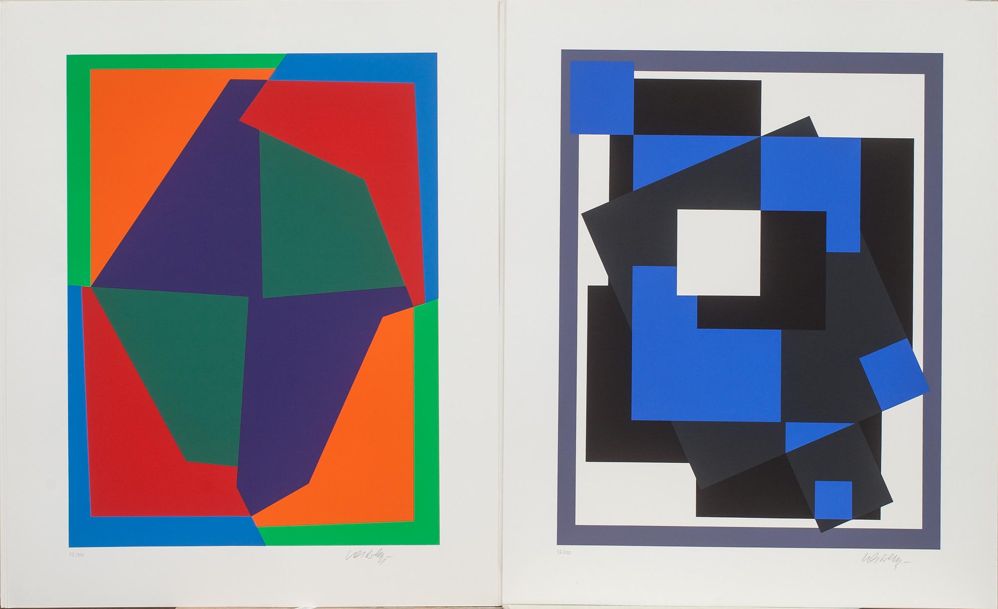 VICTOR VASARELY,  Mapp med 10 färgserigrafier, signerad o numrerad 55/100.