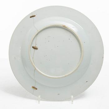 Eleven blue and white porcelain plates, China, Qing dynasty 18th century.