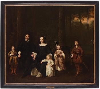 Thomas de Keyser Attributed to, Family picture in a park.