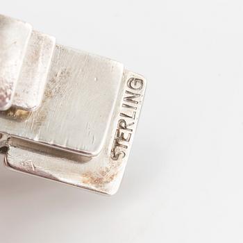 REY URBAN, a sterling silver and rock crystal brooch from Stockholm, 1965.