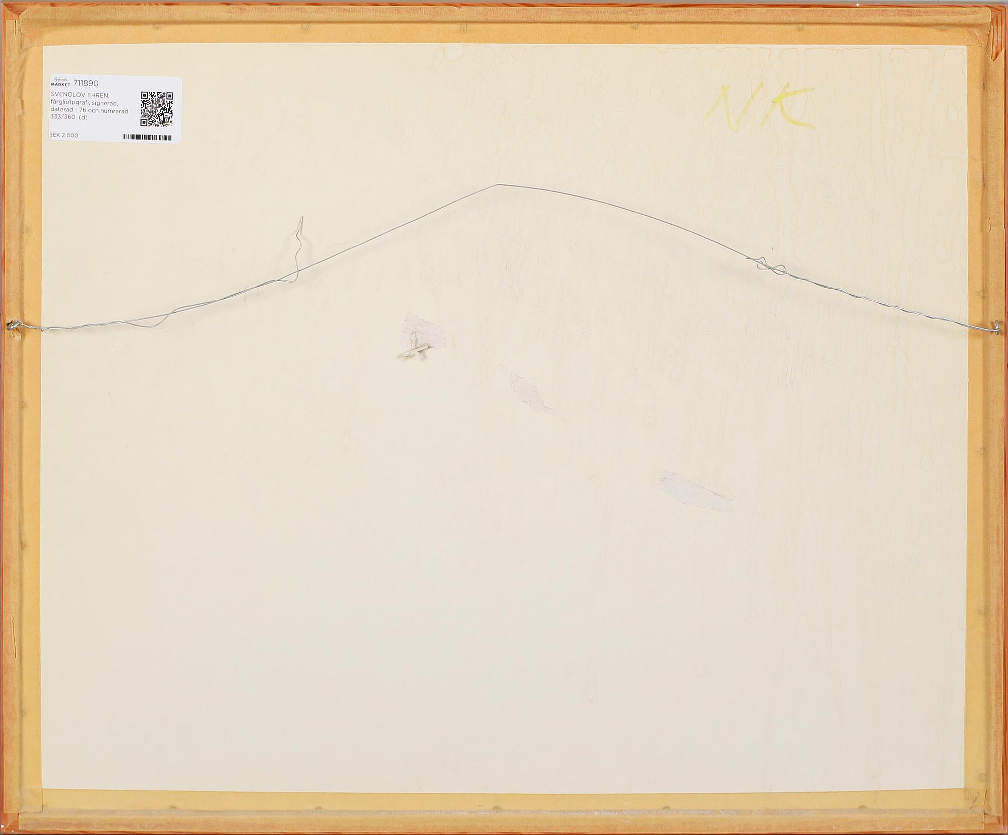 SVENOLOV EHRÉN, färgliotpgrafi, signerad, daterad - 76 och numrerad 333/360.