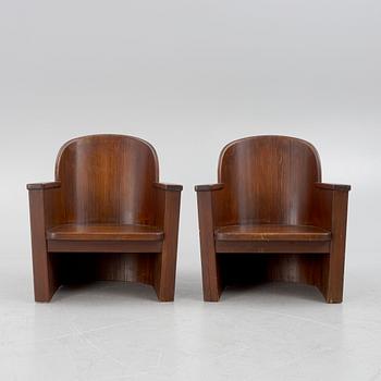 Åby Möbelfabrik, sports cabin furniture, armchairs, a pair, "Lövåsen", 1930s/40s.