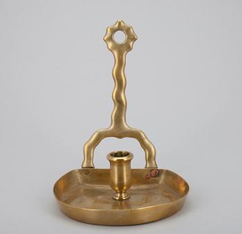 VÄGGLJUSSTAKE, mässing, 1700-tal.