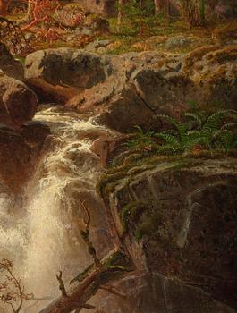 Marcus Larsson, ”Svenskt landskap med vattenfall” (Swedish landscape with waterfall).