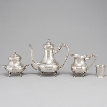 An Egyptian 20th century silver 5 piece tea-set, mark of Kairo 1940's.