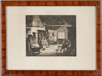 JOHAN FREDRIK MARTIN, efter, 4 st, akvatint, 1800-tal.