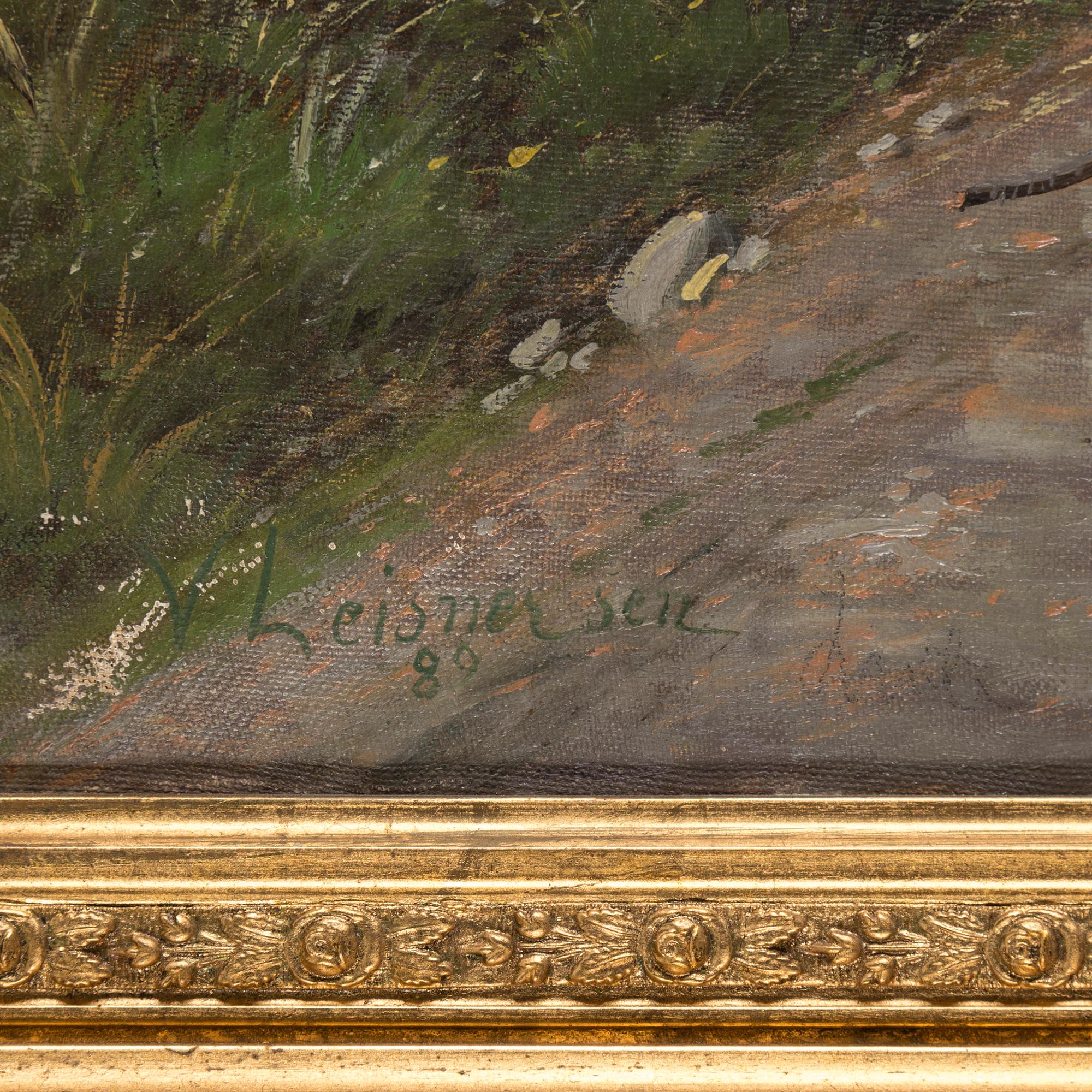 WILHELM FERDINAND LEISNER, two, oil on canvas, signed and dated 89.