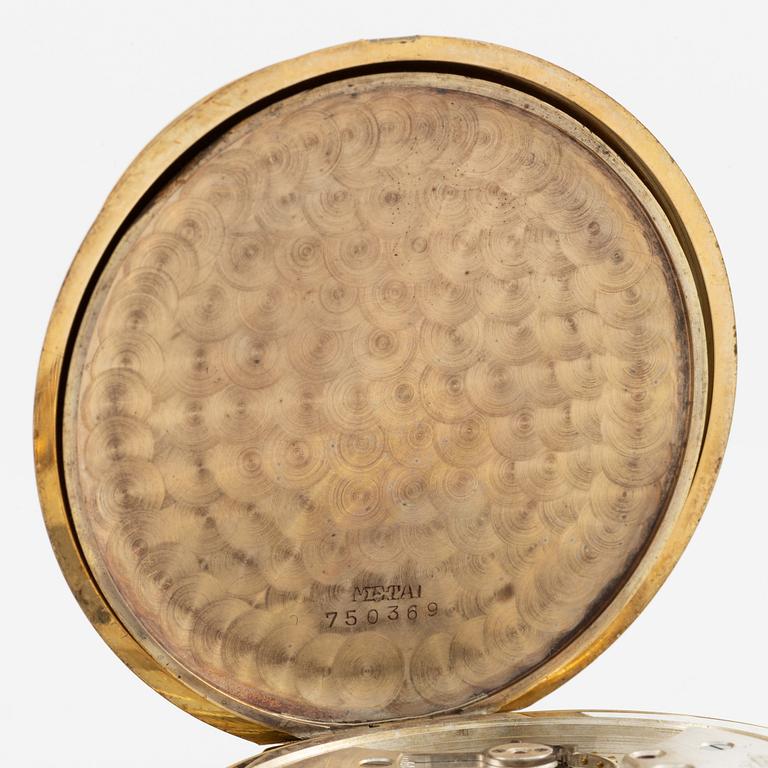 Pocket watch, hunter, 14K gold, Alpina, 51 mm.