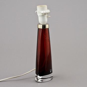 BORDSLAMPA, glas, Carl Fagerlund, Orrefors, 1900-tal.