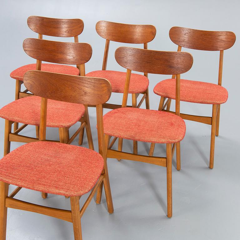 Chairs, 6 pcs, 1960s, Denmark.