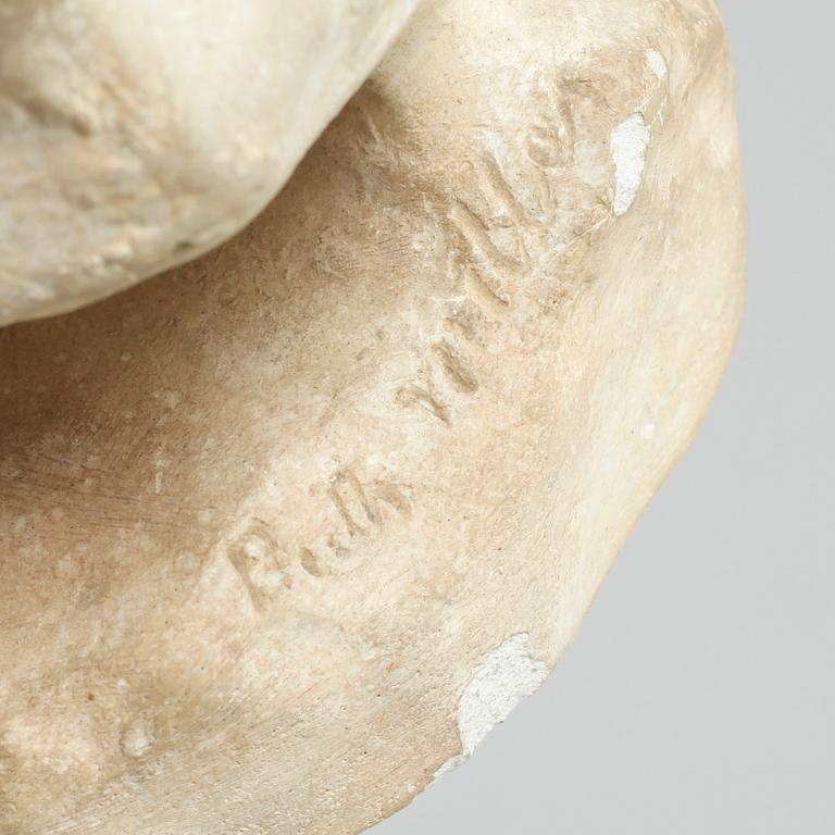 two plaster figurines, signed.