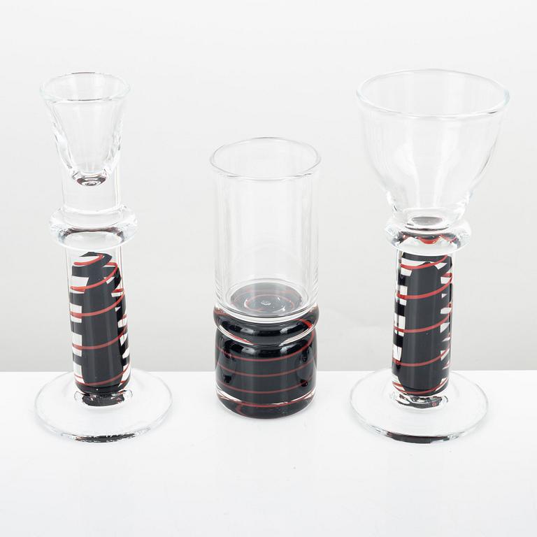Erik Höglund, a 72 pieces glass service, Studioglas Strömbergshyttan, Sweden 1990.