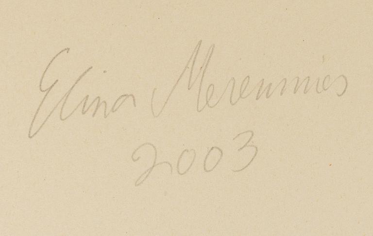 Elina Merenmies, gouache på papper, signerad och daterad 2003 a tergo.