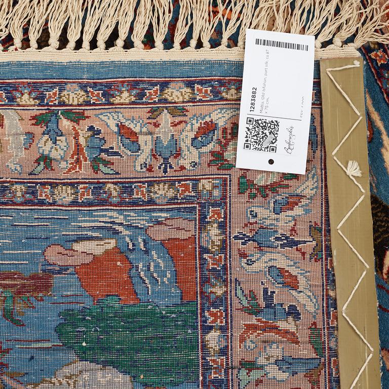 A rug, Old Esfahan, part silk, ca 87 x 75 cm.