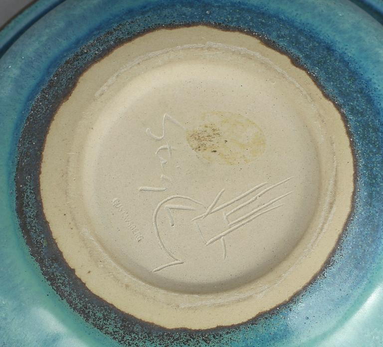 VAS samt SKÅLAR, 2 st, stengods, Stig Lindberg, Gustavsbergs studio.